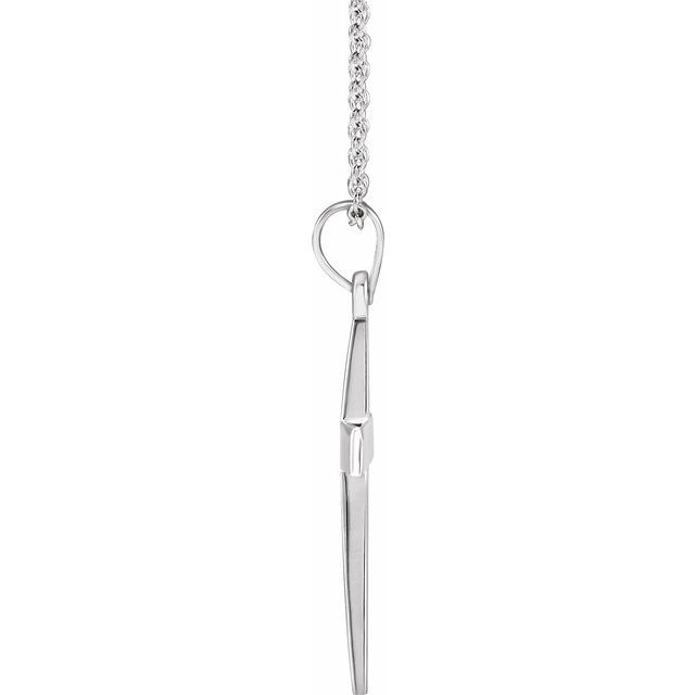 20mm x 13.7mm Cross 18" Necklace - 14K Gold (Y, W, or R), or Sterling Silver