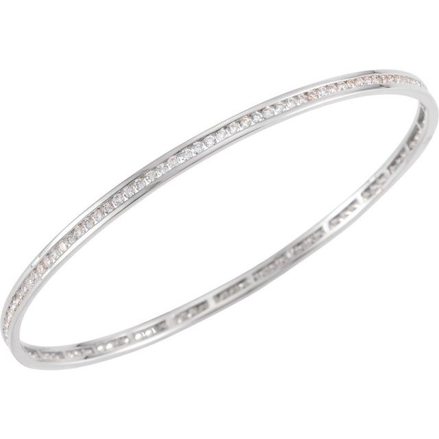 2.25 CTW or 1.5 CTW Natural Diamond Stackable Bangle 8" Bracelet - 14k Gold (Yellow, White or Rose) wwdesignjewelers.com