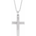 20mm x 13.7mm Cross 18" Necklace - 14K Gold (Y, W, or R), or Sterling Silver