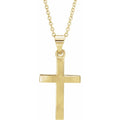 17mm x 11.5mm Cross 18" Necklace - 14K Gold (Y, W, or R), or Sterling Silver