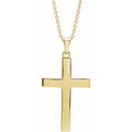 23mm x 15.9mm Cross 18" Necklace - 14K Gold (Y, W, or R), Platinum or Sterling Silver