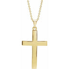 23mm x 15.9mm Cross 18" Necklace - 14K Gold (Y, W, or R), Platinum or Sterling Silver