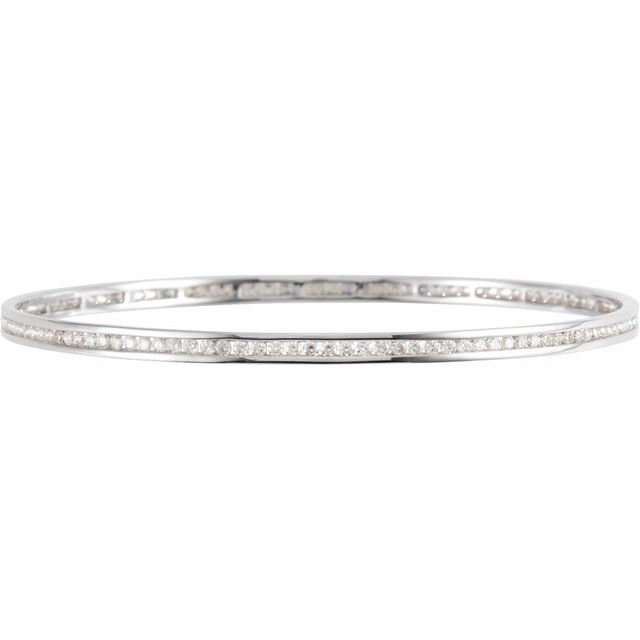 2.25 CTW or 1.5 CTW Natural Diamond Stackable Bangle 8" Bracelet - 14k Gold (Yellow, White or Rose) wwdesignjewelers.com