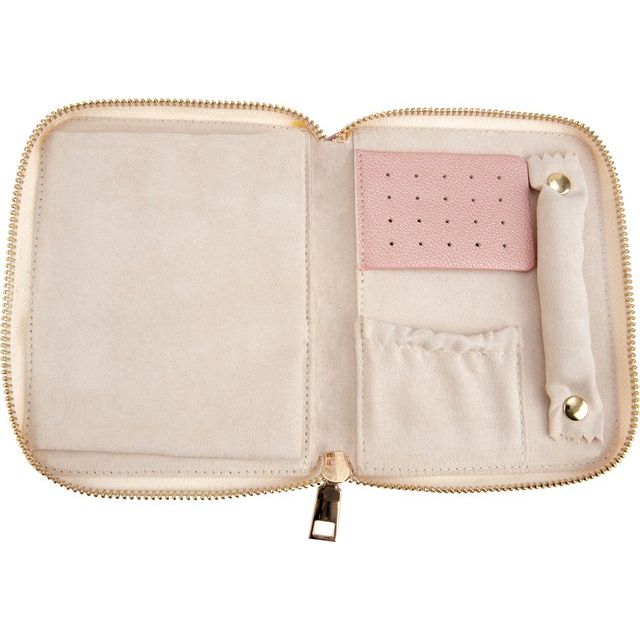Leatherette Jewelry Travel Case - Silver, Black, Pink, Cream