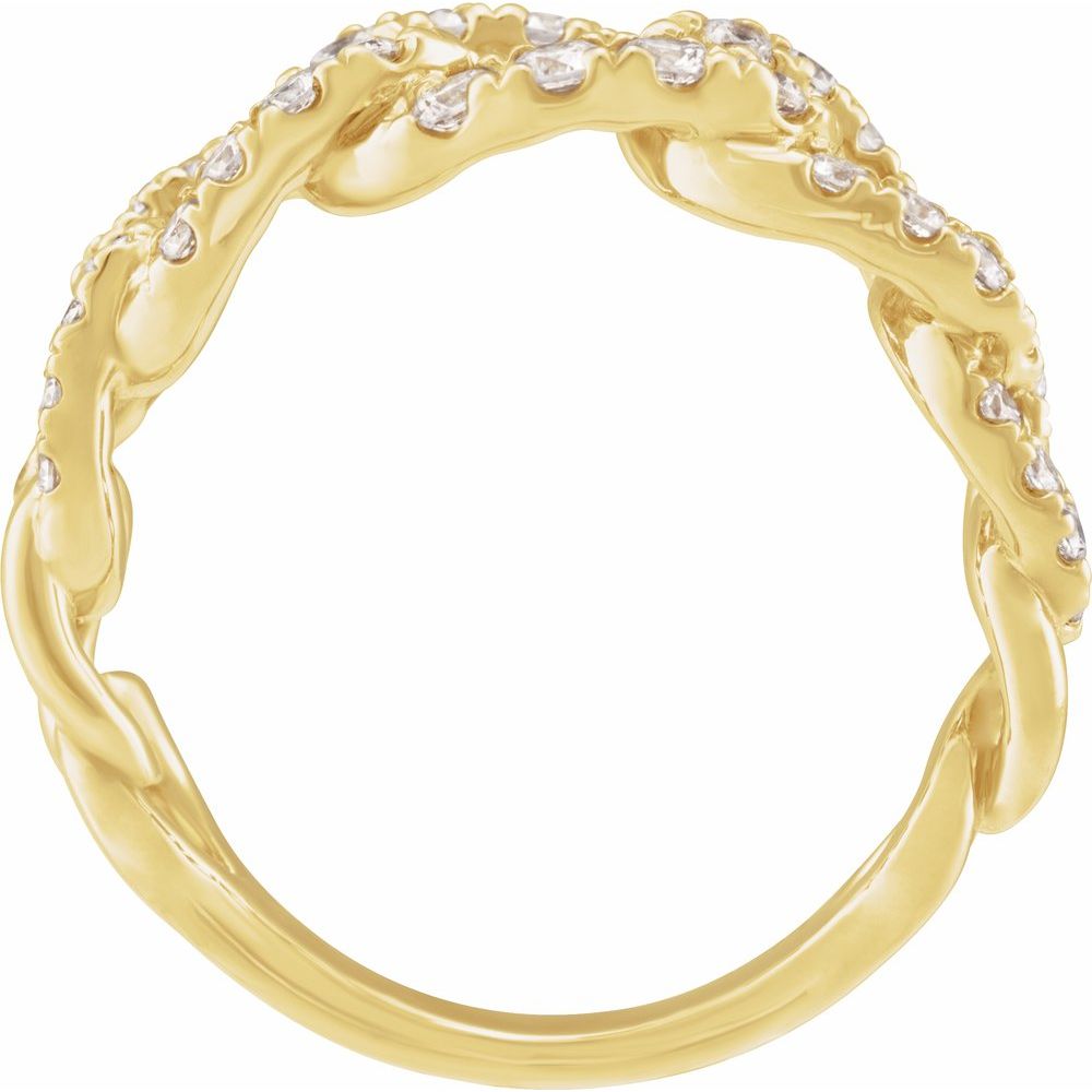 1 CTW Lab-Grown Diamond Chain Wedding Anniversary Band Stackable Ring - 14k Gold (Y, W or R)