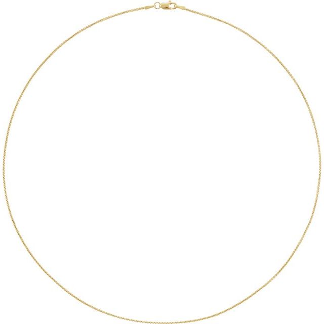 1mm Rounded Box Chain Bracelet or Necklace - 14k Gold (Y, R), or Sterling Silver