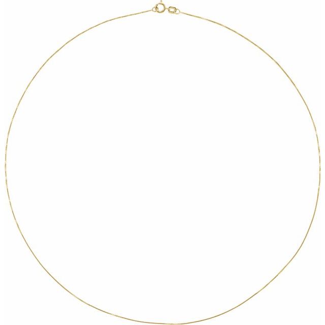 0.55mm Box Chain Bracelet or Necklace - 14k Gold (Y, R, W), or Sterling Silver