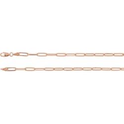3.85 mm Thin Elongated Flat Link Paperclip Chain - 14k Gold (Y, W, or R), or Sterling Silver - wwdesignjewelers.com