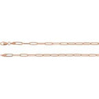 3.85 mm Thin Elongated Flat Link Paperclip Chain - 14k Gold (Y, W, or R), or Sterling Silver - wwdesignjewelers.com