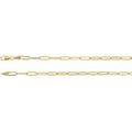 3.85 mm Thin Elongated Flat Link Paperclip Chain - 14k Gold (Y, W, or R), or Sterling Silver - wwdesignjewelers.com