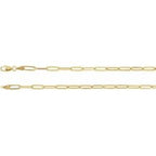 3.85 mm Thin Elongated Flat Link Paperclip Chain - 14k Gold (Y, W, or R), or Sterling Silver - wwdesignjewelers.com