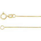 0.55mm Box Chain Bracelet or Necklace - 14k Gold (Y, R, W), or Sterling Silver