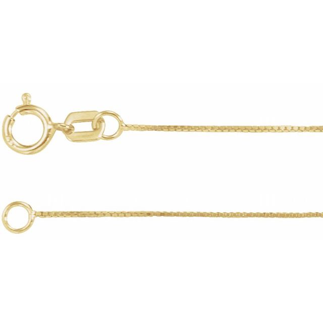 0.55mm Box Chain Bracelet or Necklace - 14k Gold (Y, R, W), or Sterling Silver