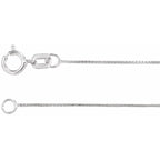 0.55mm Box Chain Bracelet or Necklace - 14k Gold (Y, R, W), or Sterling Silver