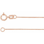 0.55mm Box Chain Bracelet or Necklace - 14k Gold (Y, R, W), or Sterling Silver