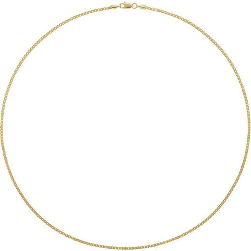 1.82Mm Box Chain Bracelet Or Necklace - 14K Gold (Y R W) Sterling Silver