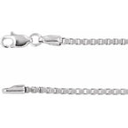 1.82Mm Box Chain Bracelet Or Necklace - 14K Gold (Y R W) Sterling Silver