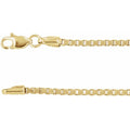 1.82Mm Box Chain Bracelet Or Necklace - 14K Gold (Y R W) Sterling Silver