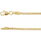 1.82Mm Box Chain Bracelet Or Necklace - 14K Gold (Y R W) Sterling Silver