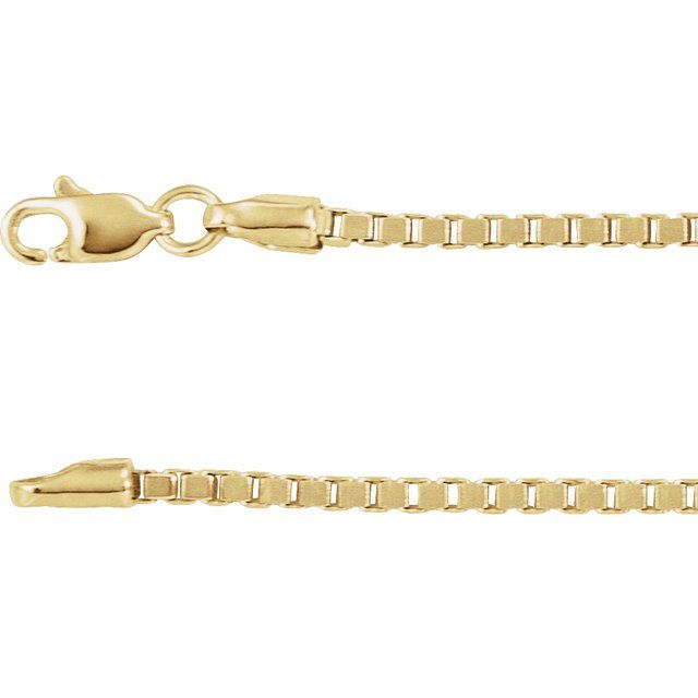 1.82Mm Box Chain Bracelet Or Necklace - 14K Gold (Y R W) Sterling Silver