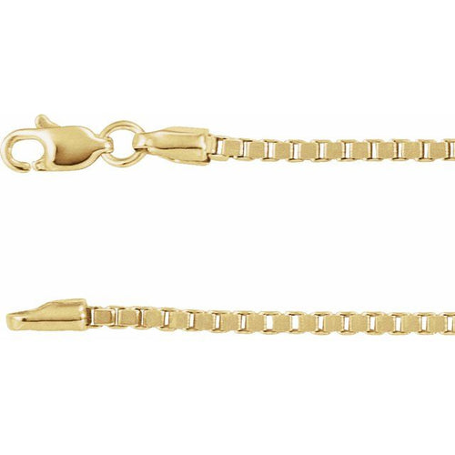 1.82Mm Box Chain Bracelet Or Necklace - 14K Gold (Y R W) Sterling Silver
