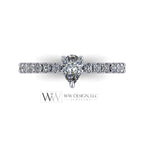 DIAMOND Engagement Ring Genuine Pear F-H VS 0.33 ct (0.69 ctw) 6x4mm 14k Gold (Y, W, R), 18k Gold, Platinum w Pave Diamond Band Promise Ring