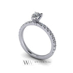 DIAMOND Engagement Ring Genuine Pear F-H VS 0.33 ct (0.69 ctw) 6x4mm 14k Gold (Y, W, R), 18k Gold, Platinum w Pave Diamond Band Promise Ring