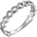 Infinity-Inspired Ring - 14k Gold (Y, W or R), Platinum, Sterling Silver