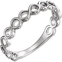 Infinity-Inspired Ring - 14k Gold (Y, W or R), Platinum, Sterling Silver