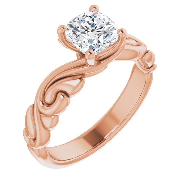 1Ct Swirl Engagement Ring - Platinum 18K 14K Or 10K (Y W R) Rings