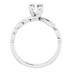 1Ct Swirl Engagement Ring - Platinum 18K 14K Or 10K (Y W R) Rings