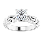 1Ct Swirl Engagement Ring - Platinum 18K 14K Or 10K (Y W R) Rings