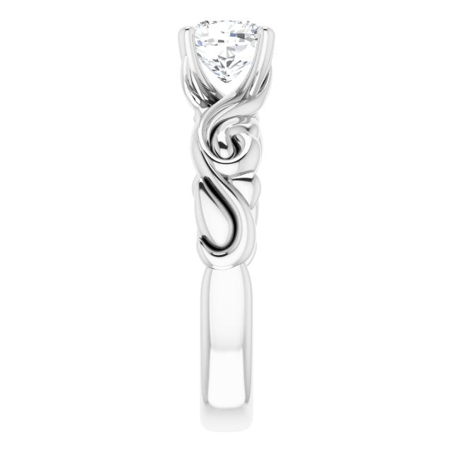 1Ct Swirl Engagement Ring - Platinum 18K 14K Or 10K (Y W R) Rings