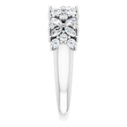 5/8 Ctw Natural Diamond Floral Anniversary Band Ring - Platinum Or 14K Gold (Y W R) Rings
