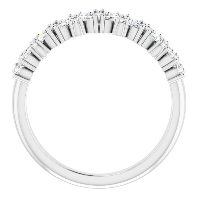 5/8 Ctw Natural Diamond Floral Anniversary Band Ring - Platinum Or 14K Gold (Y W R) Rings
