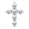14K White 1/6 CTW Natural Diamond Cross Pendant