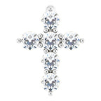 14K White 1/6 CTW Natural Diamond Cross Pendant
