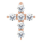 14K Rose 1/6 CTW Natural Diamond Cross Pendant