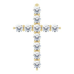 14K Yellow 1/4 CTW Lab-Grown Diamond Cross Pendant