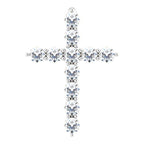 14K White 1/4 CTW Natural Diamond Cross Pendant