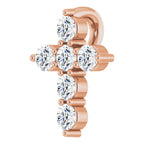 14K Rose 1/6 CTW Natural Diamond Cross Pendant