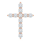 14K Rose 3/8 CTW Lab-Grown Diamond Cross Pendant