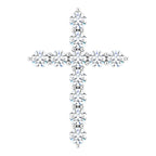 14K White 3/8 CTW Natural Diamond Cross Pendant
