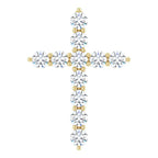 14K Yellow 3/8 CTW Natural Diamond Cross Pendant
