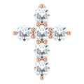 14K Rose 1/4 CTW Lab-Grown Diamond Cross Pendant