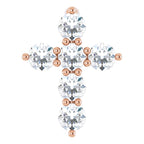 14K Rose 1/4 CTW Lab-Grown Diamond Cross Pendant