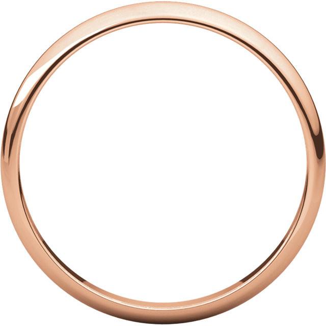 2.5mm Half Round Light Wedding Band Stackable Ring - 14k Gold (Y, W, or R), Palladium, Platinum, Sterling Silver