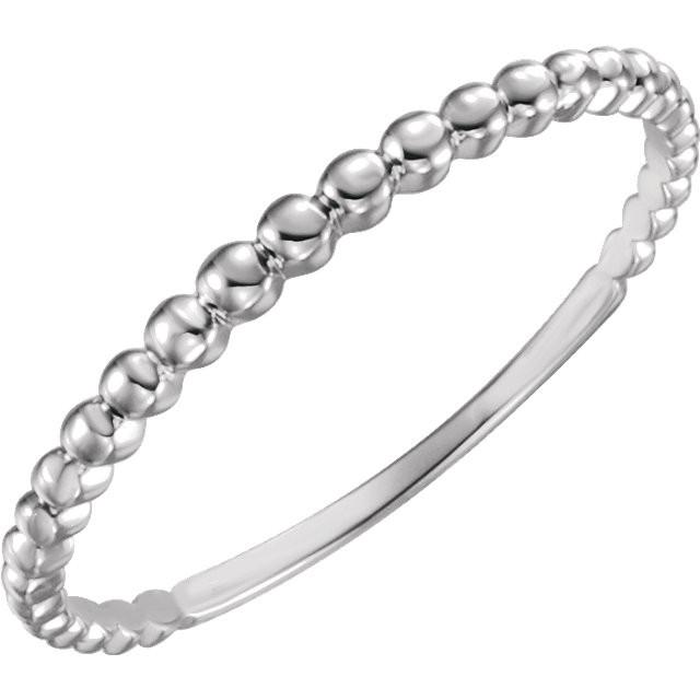 Beaded Stackable Ring - 14k Gold (Y W or R) 14k White Gold / Please indicate in notes during checkout (US size 4-9