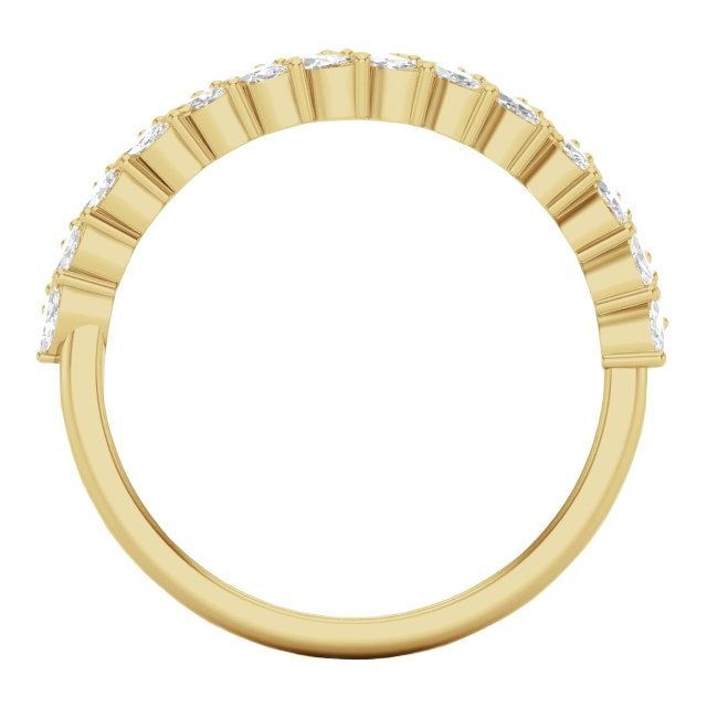 7/8 Ctw Natural Diamond Double Row Anniversary Band Ring - 14K (Y W Or R) Rings