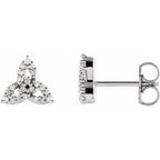 14K White 1/10 CTW Natural Diamond Celtic-Inspired Trinity Earrings